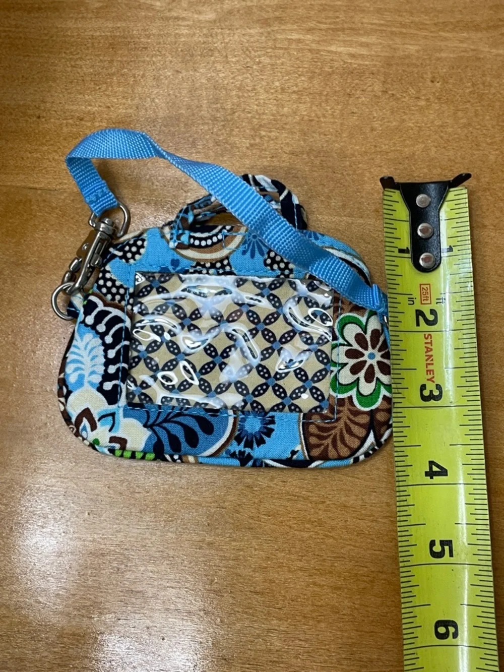 Vera Bradley Blue Floral Patterned Luggage Tag with Strap - Picture 6 of 6